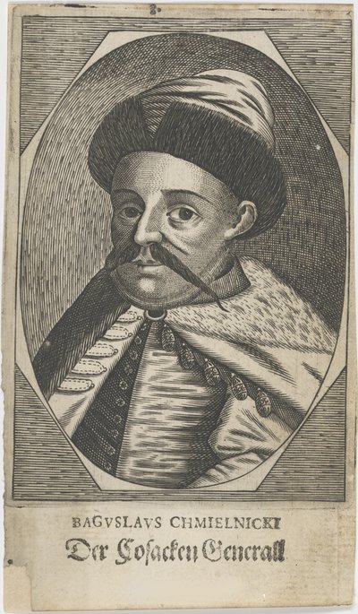 1650年以降のヘトマン・ボーダン・フメリニツキー1595-1657の肖像。 作： Unbekannt