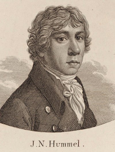 ヨハン・ネポムク・フンメルの肖像1778-1837。 作： Unbekannt