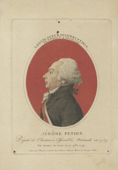 ジェローム・ペション・ド・ヴィルヌーヴ1756-1794の肖像、c。 1800。 作： Unbekannt