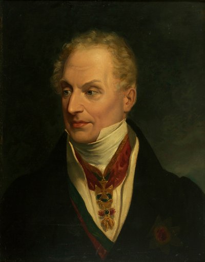 メッテルニヒ公、クレメンス・ヴェンツェルの肖像、1773～1859年頃。 1815年 作： Unbekannt