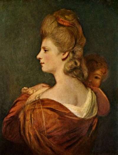 女性と子供の肖像、c1780、c1912 作： Unbekannt