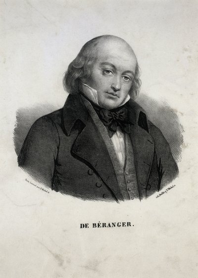 Pierre-Jean de Béranger 1780-1857の肖像。 作： Unbekannt