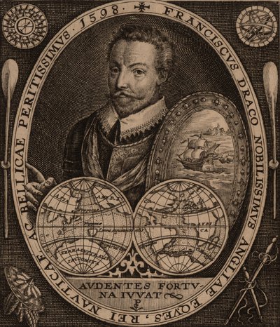 サーフランシスドレイクの肖像、1641年。 作： Unbekannt