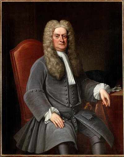 アイザック・ニュートン卿の肖像 1642-1727 年、約。 作： Unbekannt