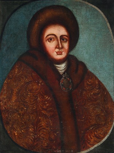 ロシアの皇帝ピーター1世の妻、ツァリナ・エヴドキヤ・フェオドロフナ・ロプヒナ1669-1731の肖像 作： Unbekannt