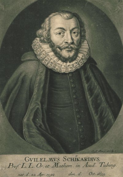 Wilhelm Schickard 1592-1635の肖像。 作： Unbekannt