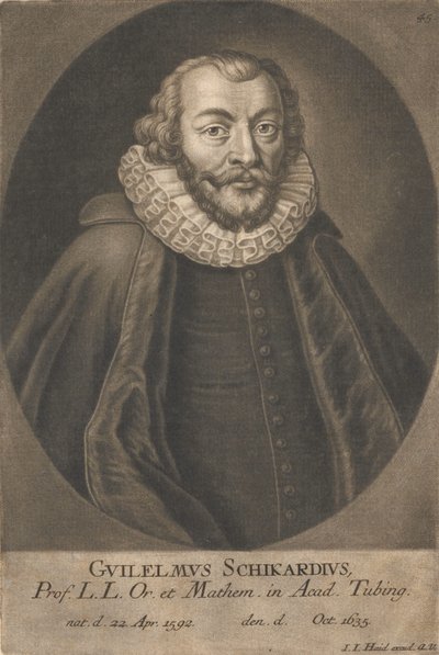 Wilhelm Schickard 1592-1635の肖像。 作： Unbekannt