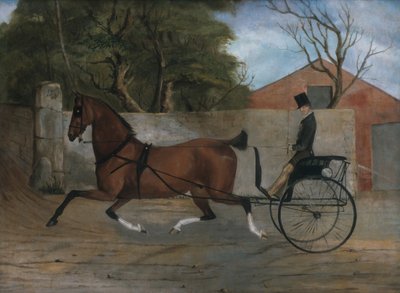 馬車の紳士の肖像、ca。 1850-60。 作： Unbekannt