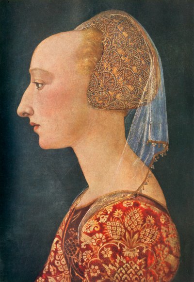 赤い服を着た女性の肖像画、1460〜1470、1934年。 作： Unbekannt