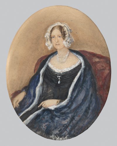 白いボンネットとケープの女性の肖像画 作： Unbekannt