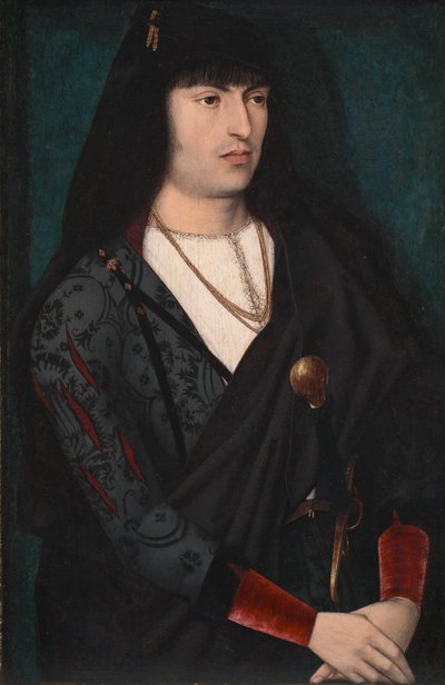 男の肖像c。 1480-1500。 作： Unbekannt