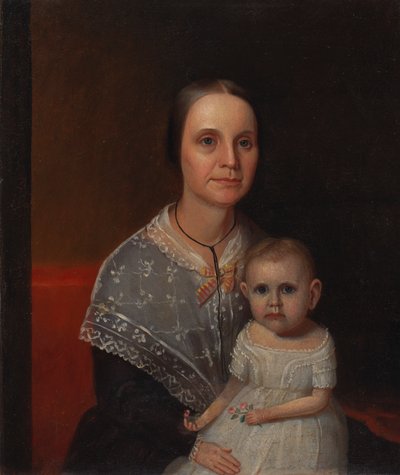 母と子の肖像、カリフォルニア州。 1850年。 作： Unbekannt