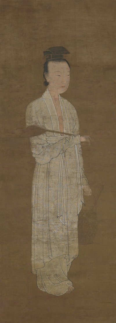 白い服を着た女性の肖像: 陸美娘、14 世紀。 作： Unbekannt