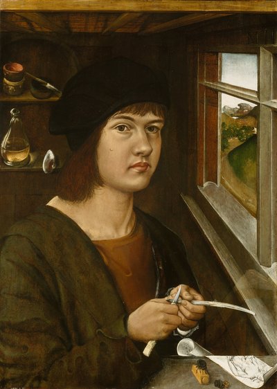 若い芸術家の肖像、c。 1500。 作： Unbekannt