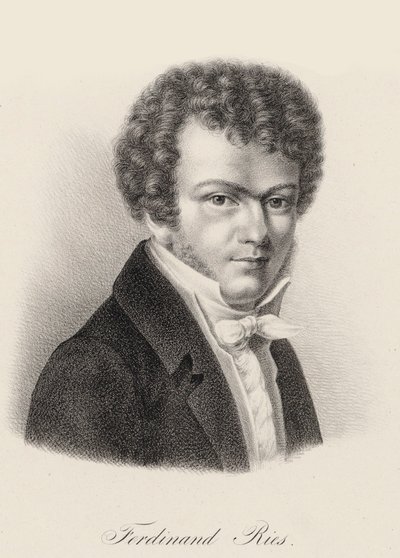 ピアニストで作曲家のフェルディナント・リースの肖像、1784～1838年頃。 1830年。 作： Unbekannt