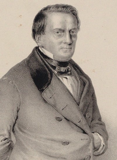 作曲家Franz Lachner 1803-1890、1850の肖像。 作： Unbekannt