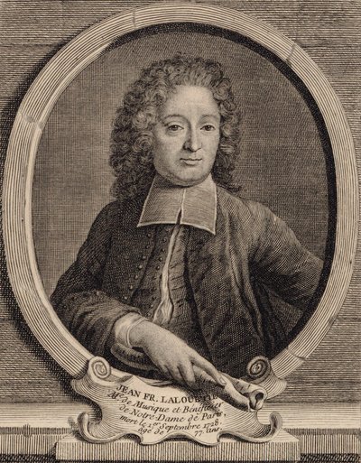 作曲家Jean-FrançoisLallouette 1651-1728の肖像。 作： Unbekannt