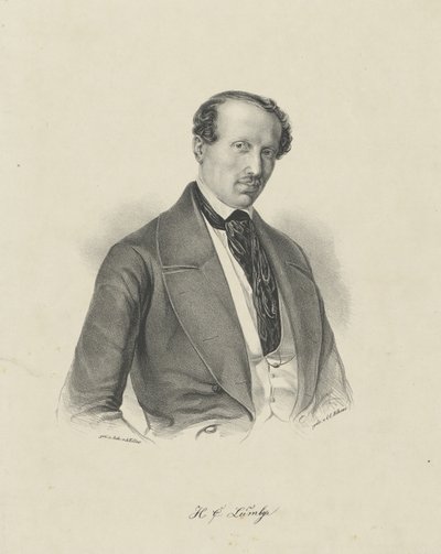 作曲家ハンス・クリスチャン・ルンビエ1810-1874の肖像、c。 1850 作： Unbekannt