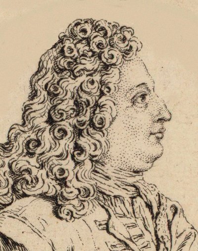 作曲家マリン・マレ（Marin Marais）1656-1728年の肖像。 作： Unbekannt