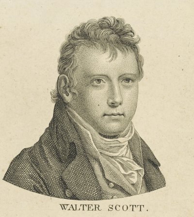 歴史小説家で詩人のウォルタースコット卿の肖像1771-1832年、c。 1800。 作： Unbekannt