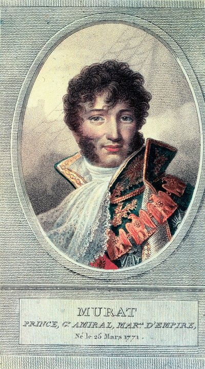 フランスの軍人・政治家（1767-1815）であるナポリ王Joachim Muratの肖像。 作： Unbekannt