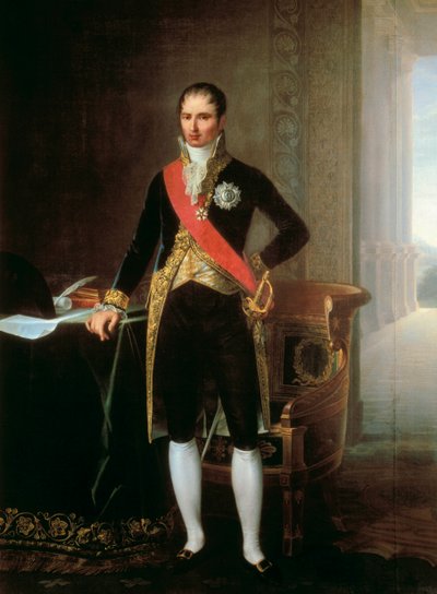 ナポリとスペインの王、ジョセフ・ボナパルト（1768-1844）の肖像。絵画。 作： Unbekannt