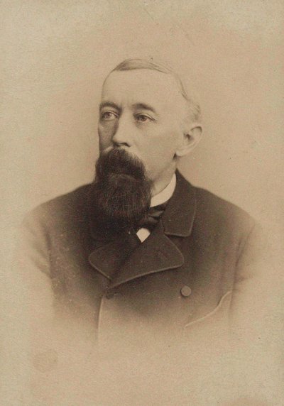 台本作家で作曲家のフランツ・フリードリッヒ・リヒャルト・ジェネの肖像、1823-1895年、c。 1880年。 作： Unbekannt