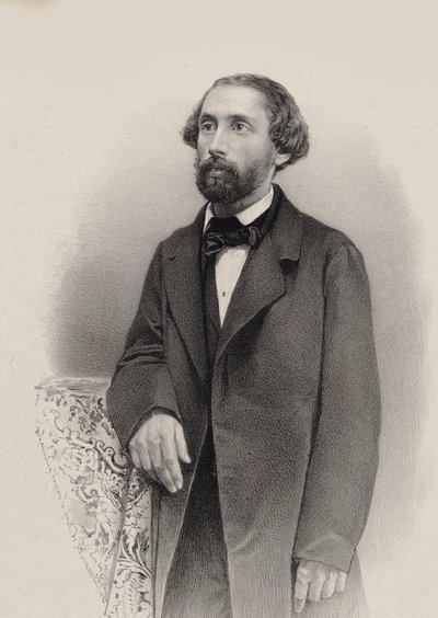 ピアニスト兼作曲家ユリウス・シュルホフの肖像 1825-1898、1860年。 作： Unbekannt