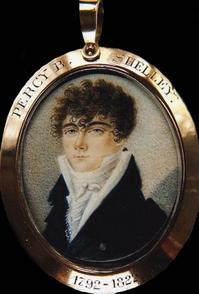 詩人パーシー・ビッシュ・シェリーの肖像1792-1822、1825年 作： Unbekannt