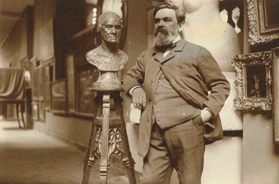 彫刻家アルフレッド・ブーシェの肖像 1850-1934年 1910年代 作： Unbekannt