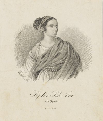 歌手で女優のソフィーシュローダー1781-1868の肖像、札幌、1833年。 作： Unbekannt