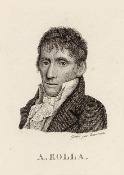 ヴァイオリン奏者で作曲家のアレッサンドロ・ローラの肖像 1757～1841年、1790年。 作： Unbekannt