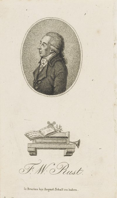 バイオリニストで作曲家のフリードリヒ・ヴィルヘルム・ルスト1739-1796の肖像、c。 1800。 作： Unbekannt