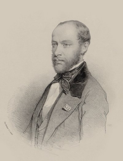 ヴァイオリン奏者で作曲家のアンリ・ヴュータンの肖像、1820～1881年、1857年。 作： Unbekannt