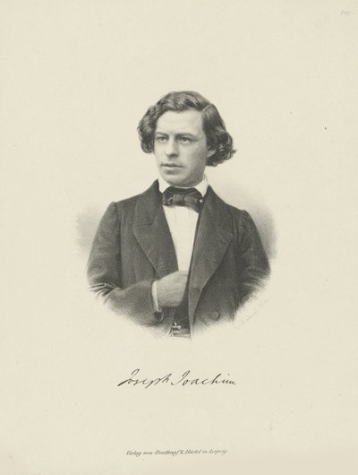 バイオリニストで作曲家のジョセフヨアヒム1831-1907年、1855年頃の肖像。 作： Unbekannt