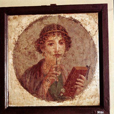 サッフォー、ポンペイ、イタリアの肖像画 作： Unbekannt