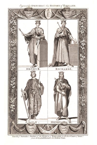 紋章付きのイングランドの王の肖像画とドレス、1784 作： Unbekannt