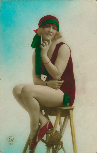 スイマーのポストカード、c1920s 作： Unbekannt