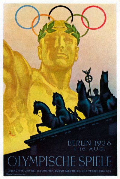 1936年オリンピックのポスター、ベルリン、1936年 作： Unbekannt
