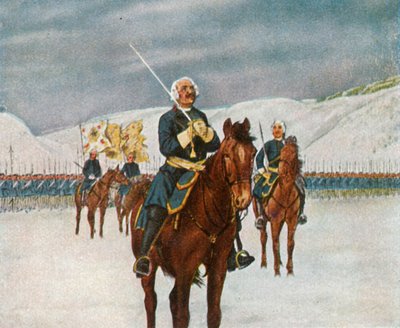 1936年1745年12月15日、ケッセルスドルフの戦いの前の古いデッサウアーの祈り。 作： Unbekannt