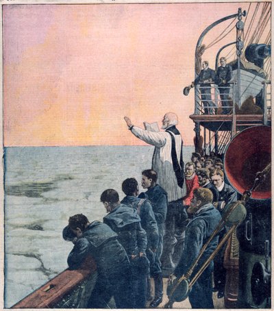 タイタニック号の沈没現場での祈り、1912 作： Unbekannt