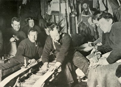 冬のそりの準備、1908年、1909年 作： Unbekannt