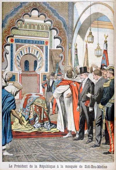 1903年、アルジェリアのトレムセンにあるシディブメディネのモスクを訪問したルベー大統領 作： Unbekannt