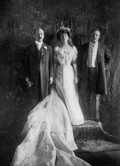 ルーズベルト大統領とロングワース夫妻、1906年、1908年 作： Unbekannt