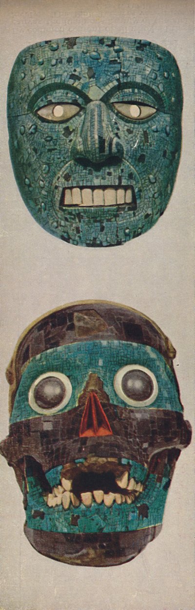 儀式と祭りの仮面における原始文化-ケツァルコアトルとテスカトリポカ、c1935 作： Unbekannt