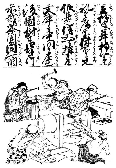 日本の貿易百科事典からの原始極旋盤、1828 1956 作： Unbekannt