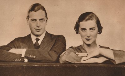 1935年8月28日、1935年8月28日に婚約したジョージ王子とマリーナ王女 作： Unbekannt