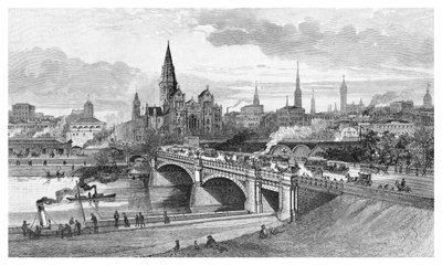 プリンセスブリッジ、メルボルン、ビクトリア、オーストラリア、1886 作： Unbekannt
