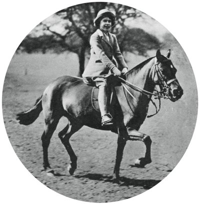 エリザベス王女の乗馬、ウィンザーグレートパーク、1935年、1937年 作： Unbekannt