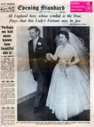 マーガレット王女、Antony Armstrong-Jonesと結婚、1960年5月6日 作： Unbekannt